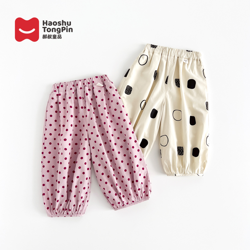 郝叔童品kkHR4294夏季新款女宝儿童休闲裤2024时尚修身小女孩裤子