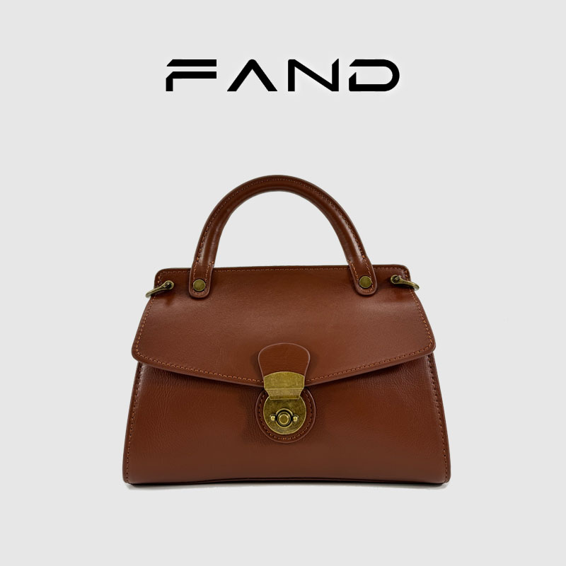 FAND『老上海』高级感复古植鞣头层牛皮手提包