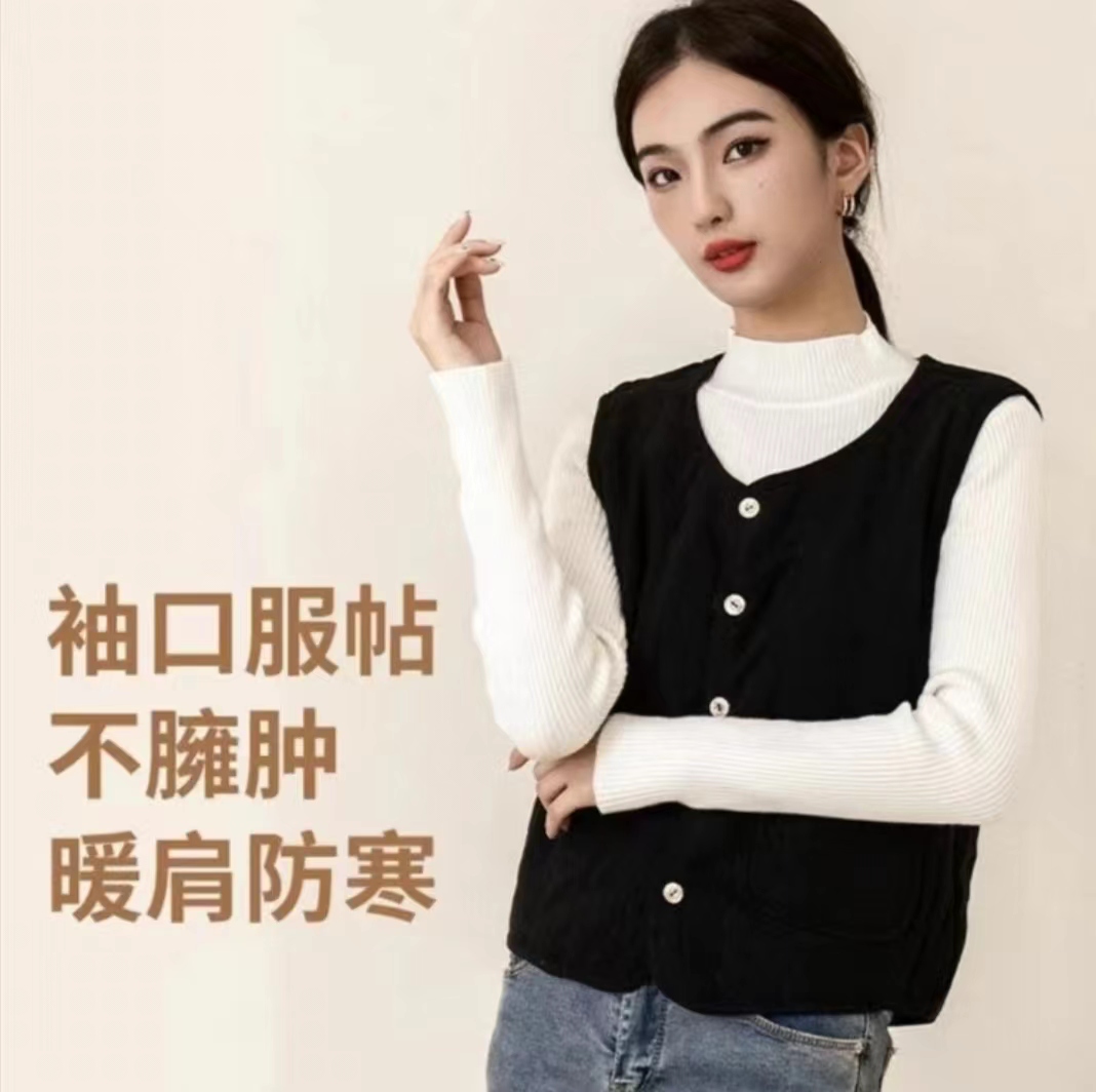 A1607 秋冬季保暖马甲女士贴身内穿绵羊毛短款坎肩背心轻薄