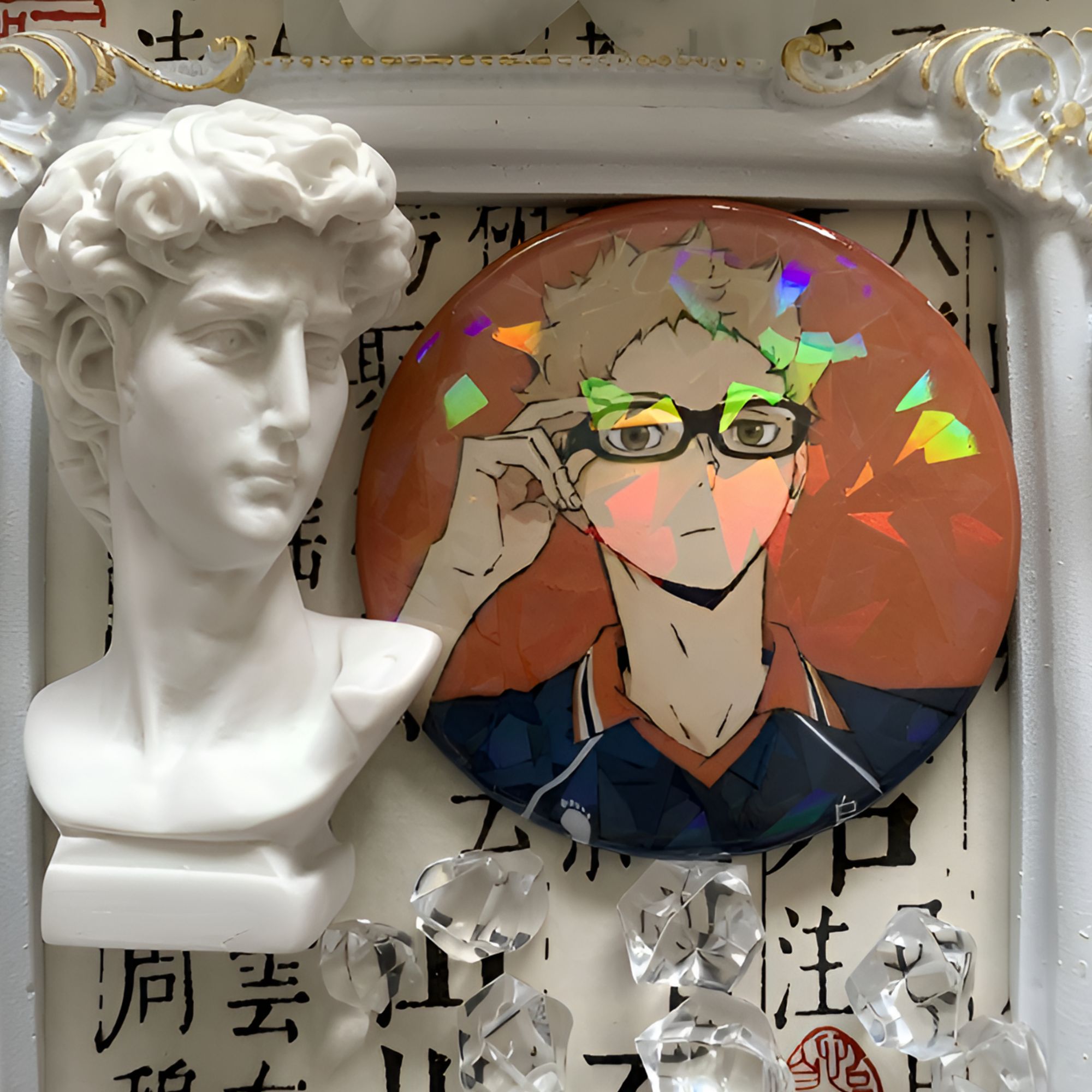 二次元动漫排球少年周边谷子日向翔阳影山飞雄月岛萤镭射吧唧徽章