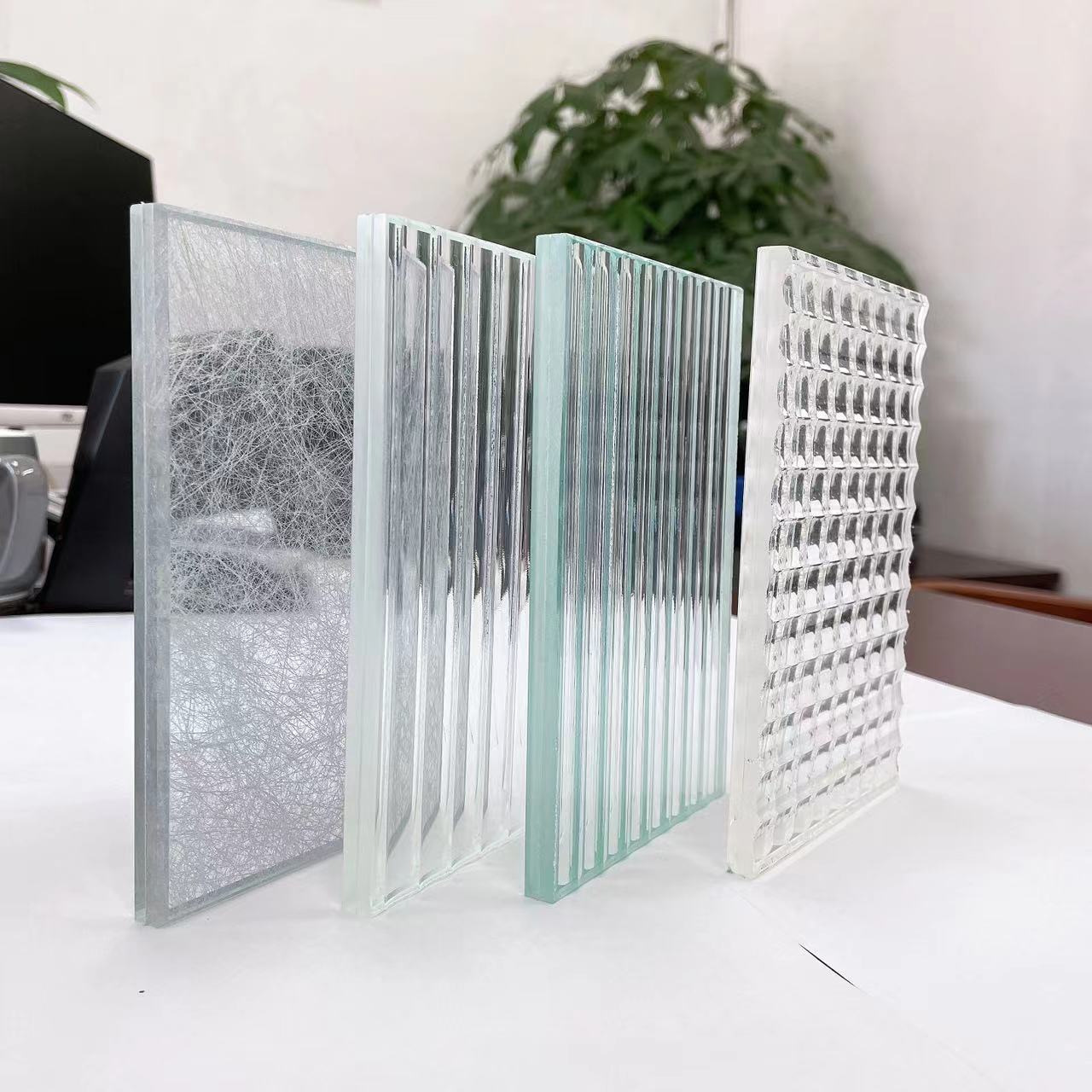 工厂直销夹娟夹丝双层玻璃酒店大厅钢化夹胶艺术玻璃屏风隔断定制