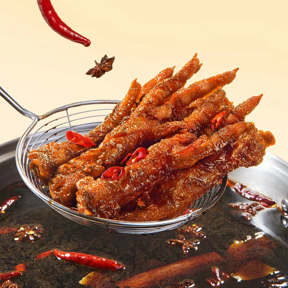 q旺家福虎皮凤爪鸡爪卤香开袋即食办公室休闲零食香辣卤味独立包