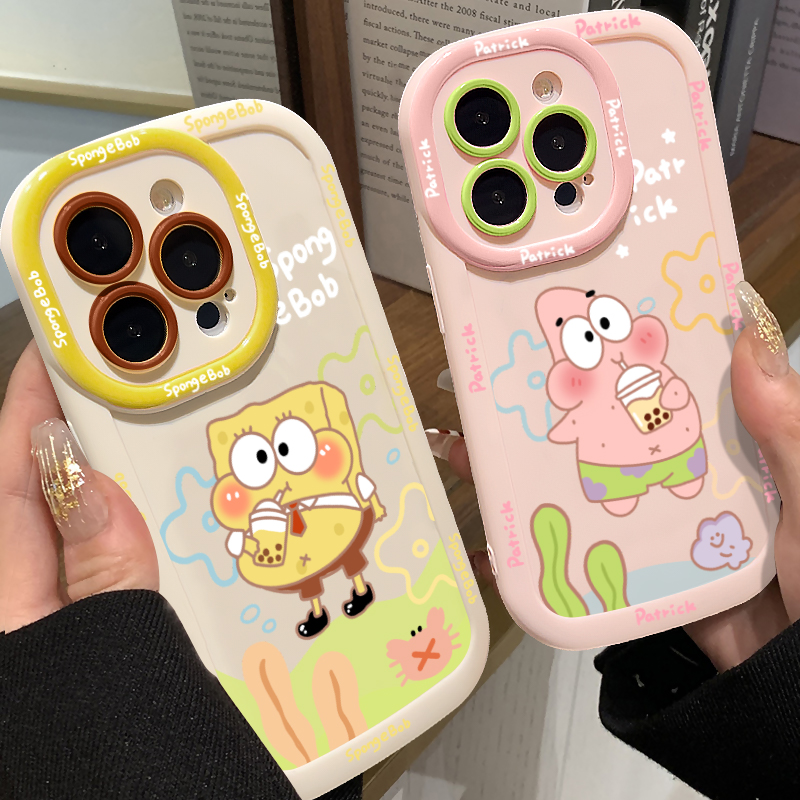 海绵大星泡芙壳适用于苹果15手机壳iphone13/14promax防摔12/11女