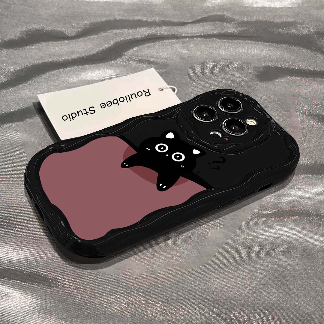 问号猫适用于苹果14/13promax手机壳12全包华为/vivo/小米/oppo