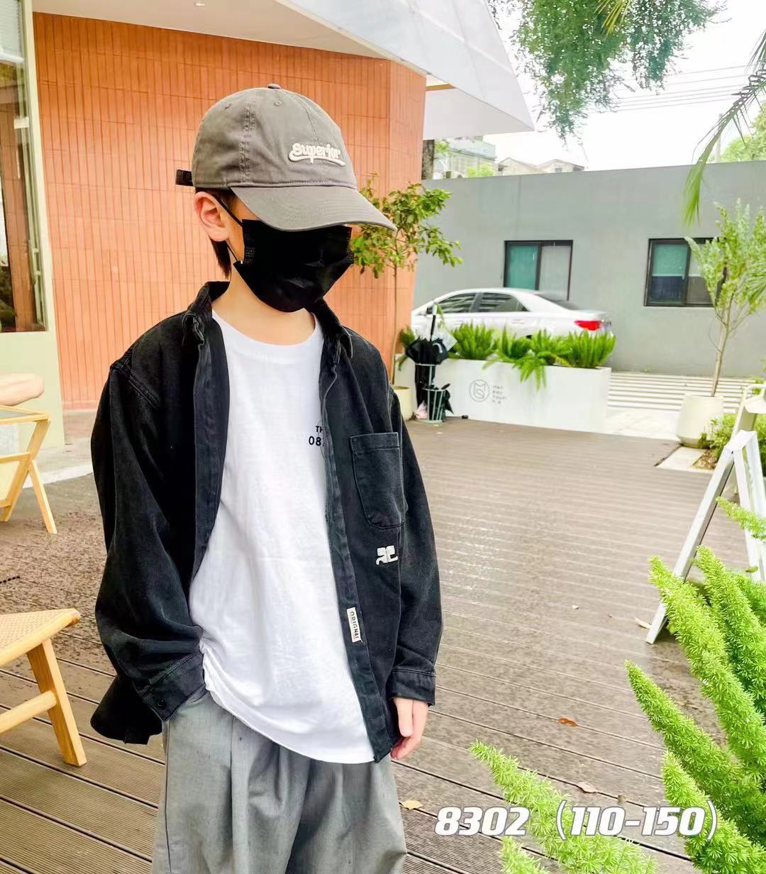 泡妈童装  2023秋季儿童男童女童休闲百搭牛仔外套8302
