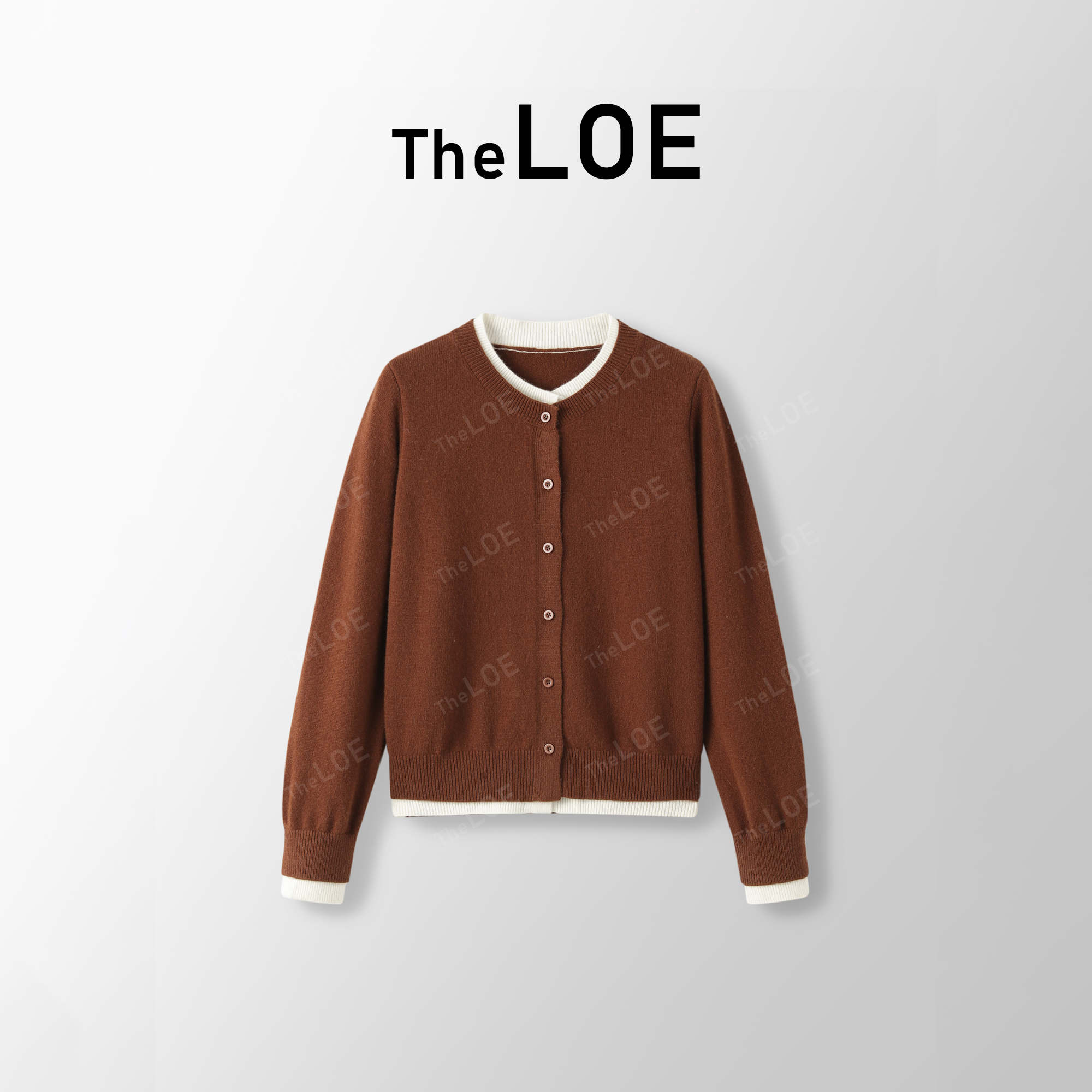 TheLOE/叠穿氛围感 假两件百分羊毛气质针织衫#LE-6668889