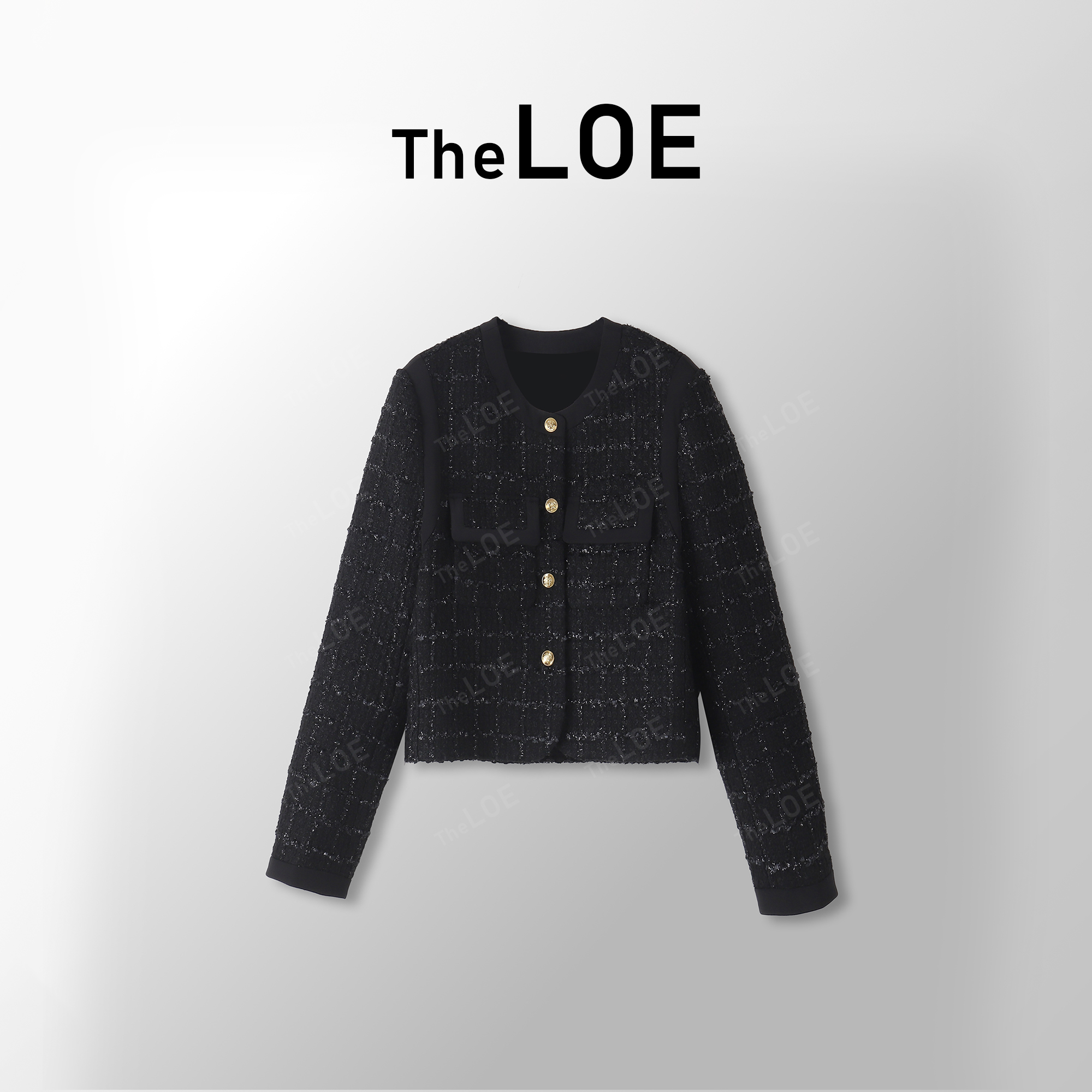 TheLOE/定织羊毛面料 自带贵气感高级黑金香风外套#11.17W-G1113