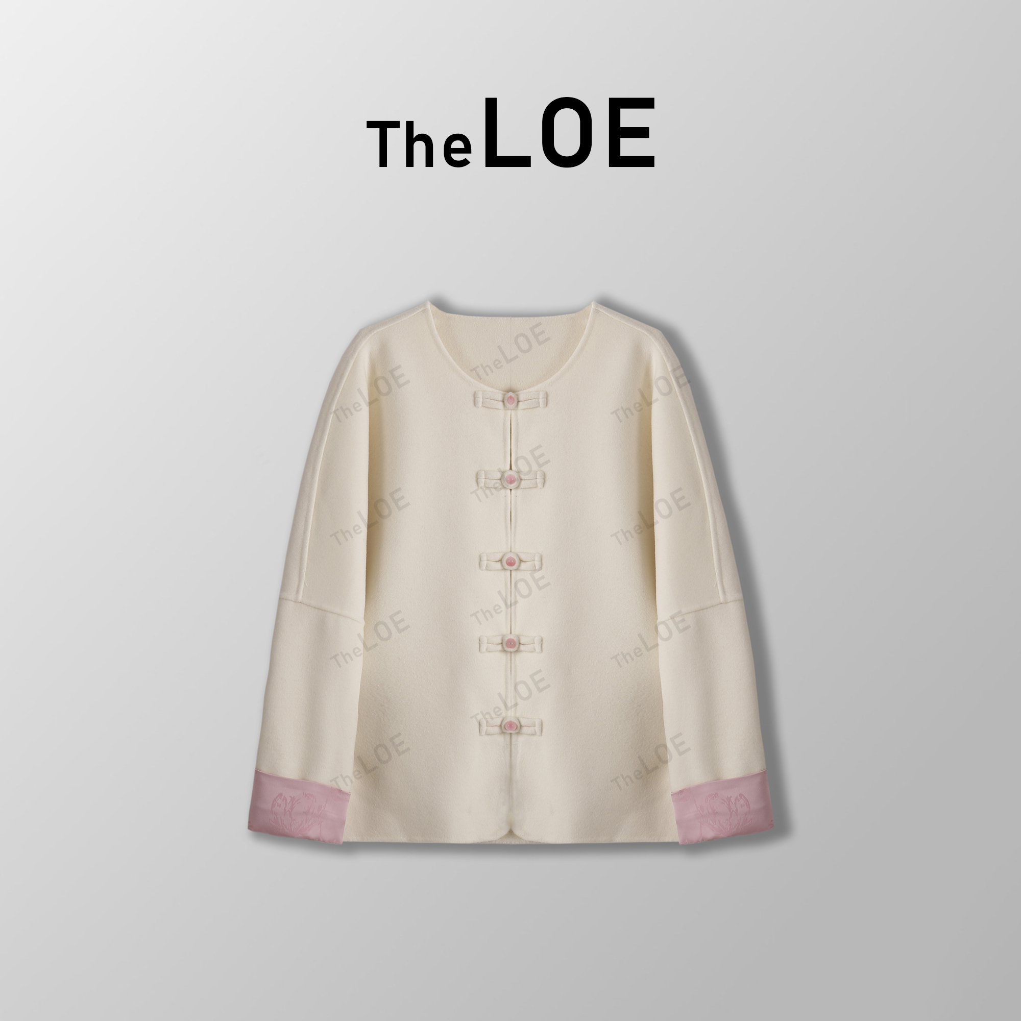 TheLOE/「山水有致·大家闺秀」山羊绒羊毛盘扣双面绒大衣#LE-B3666
