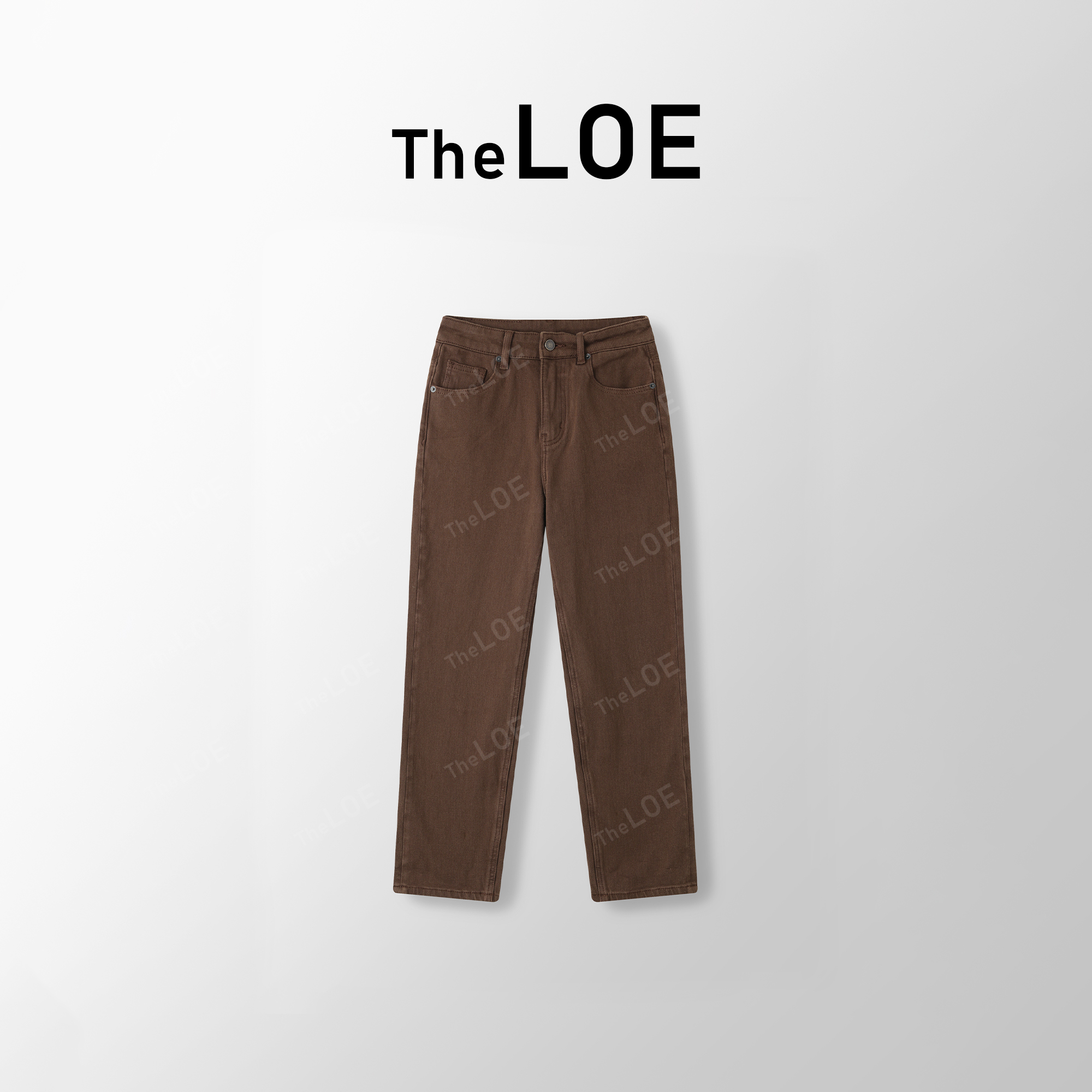 TheLOE/{奶咖}意式好腔调 重工水洗棉质复古咖牛仔#LE-1261