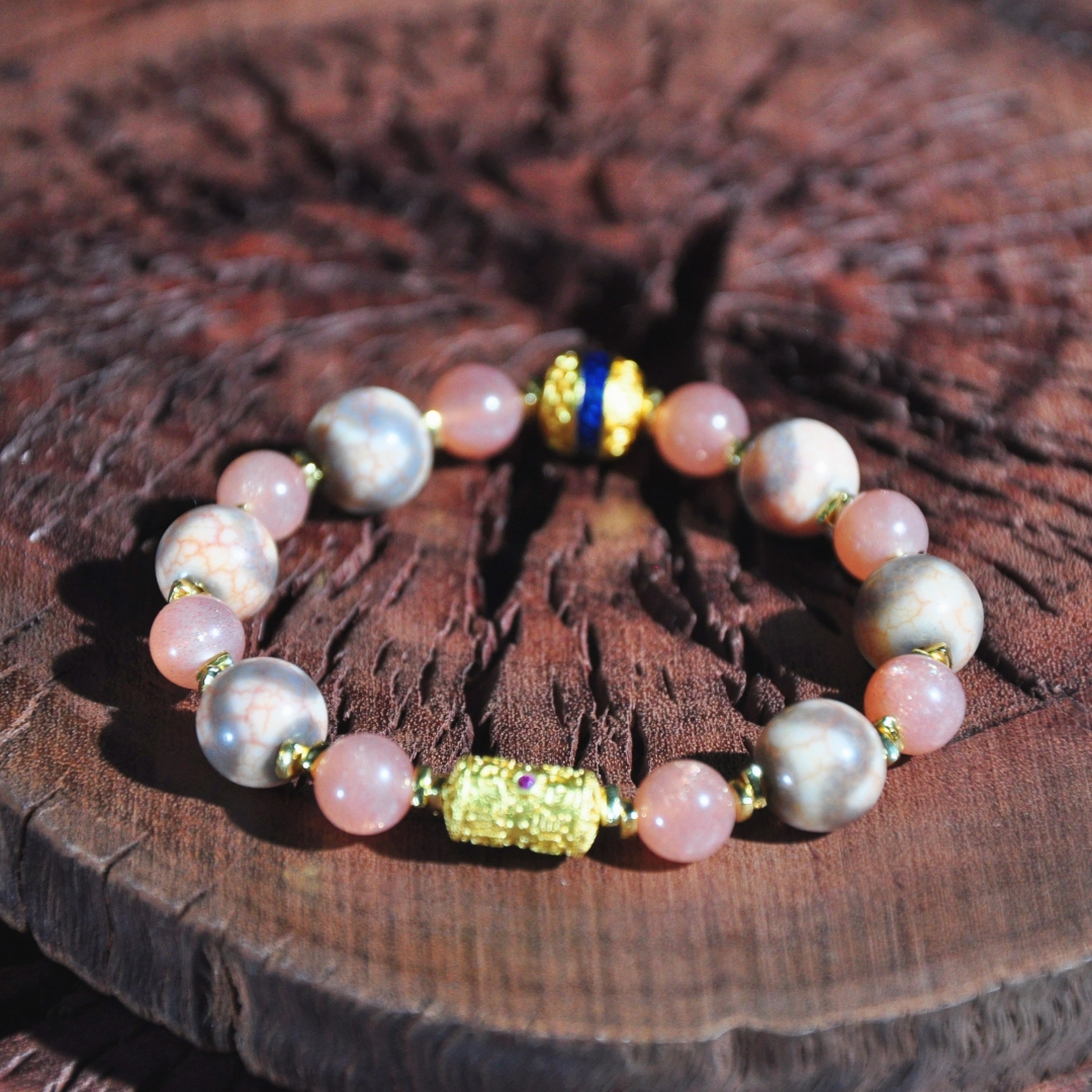 非金属布艺手链 【千万福】牙牙珠珠橙月光多宝手串-A1000011