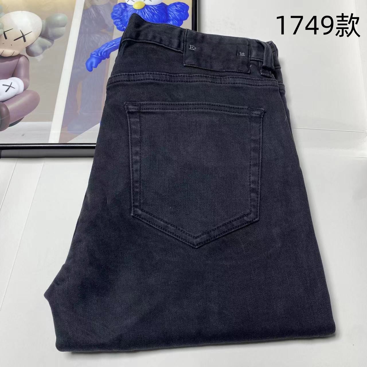 【高端系列】杰家 简单黑牛仔裤#1749款