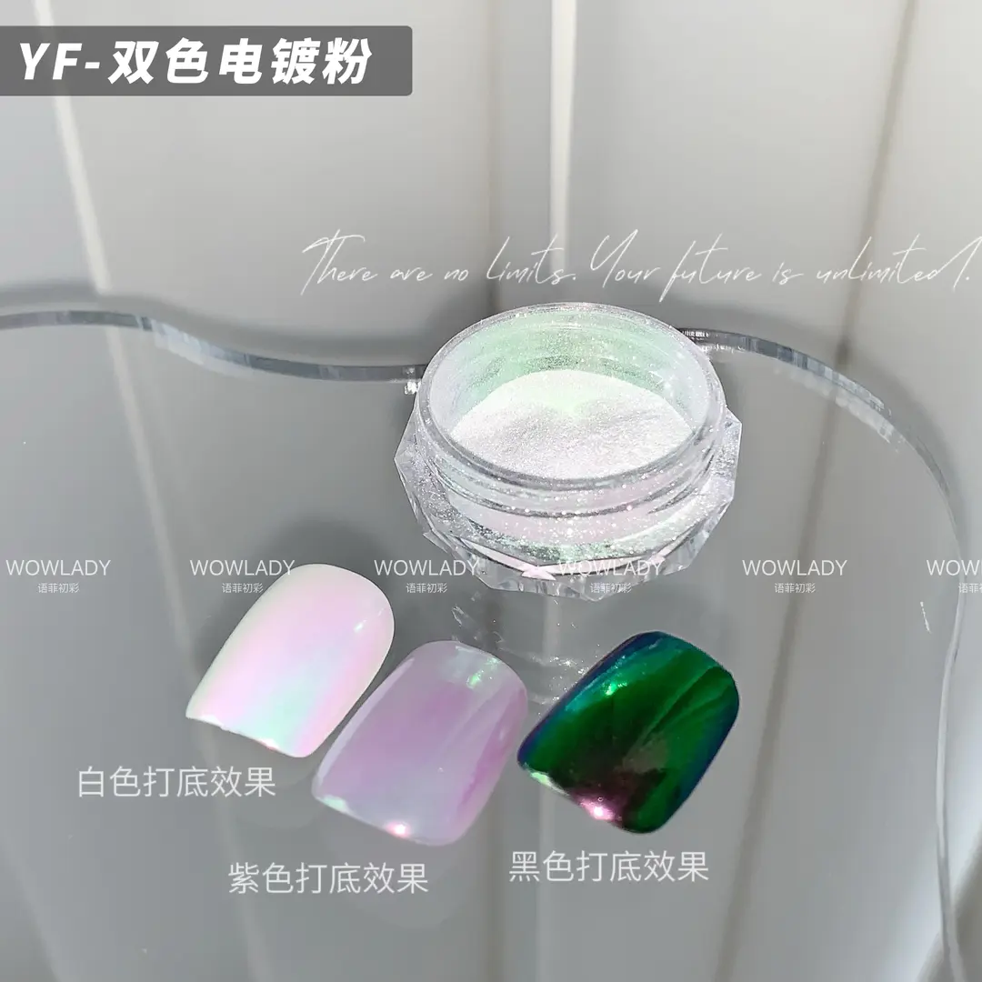 2023新款网红美甲双色电镀粉仙女极光粉指甲装饰品魔镜粉