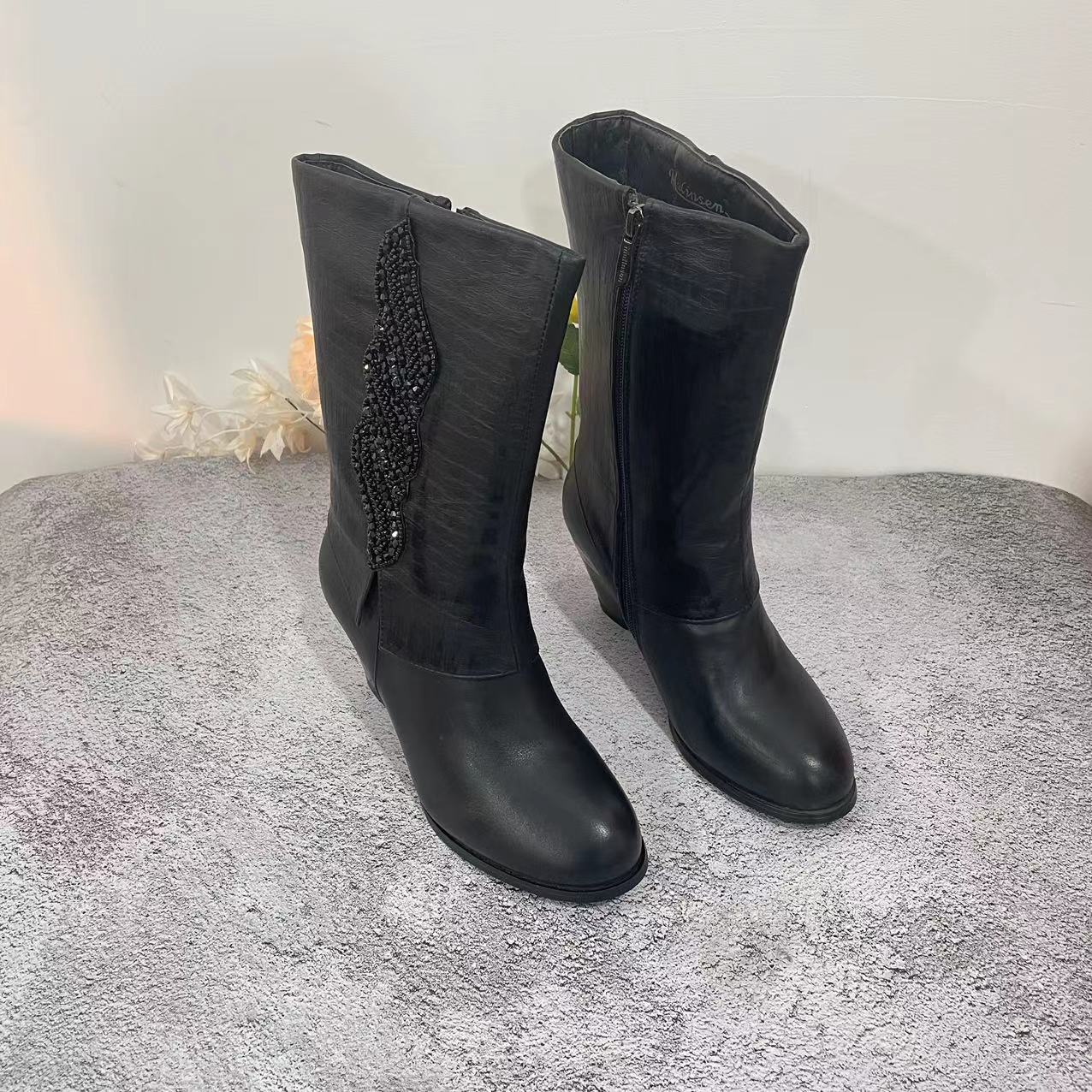 小强家女鞋  森家休闲舒适绒里女靴(H45)  《小强推荐》(23E58852L)