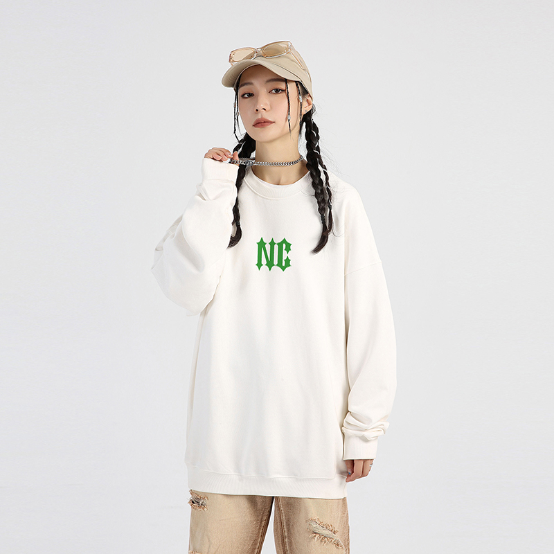 NOWSCORE 哥特字母大logo印花宽松圆领卫衣 男女同款