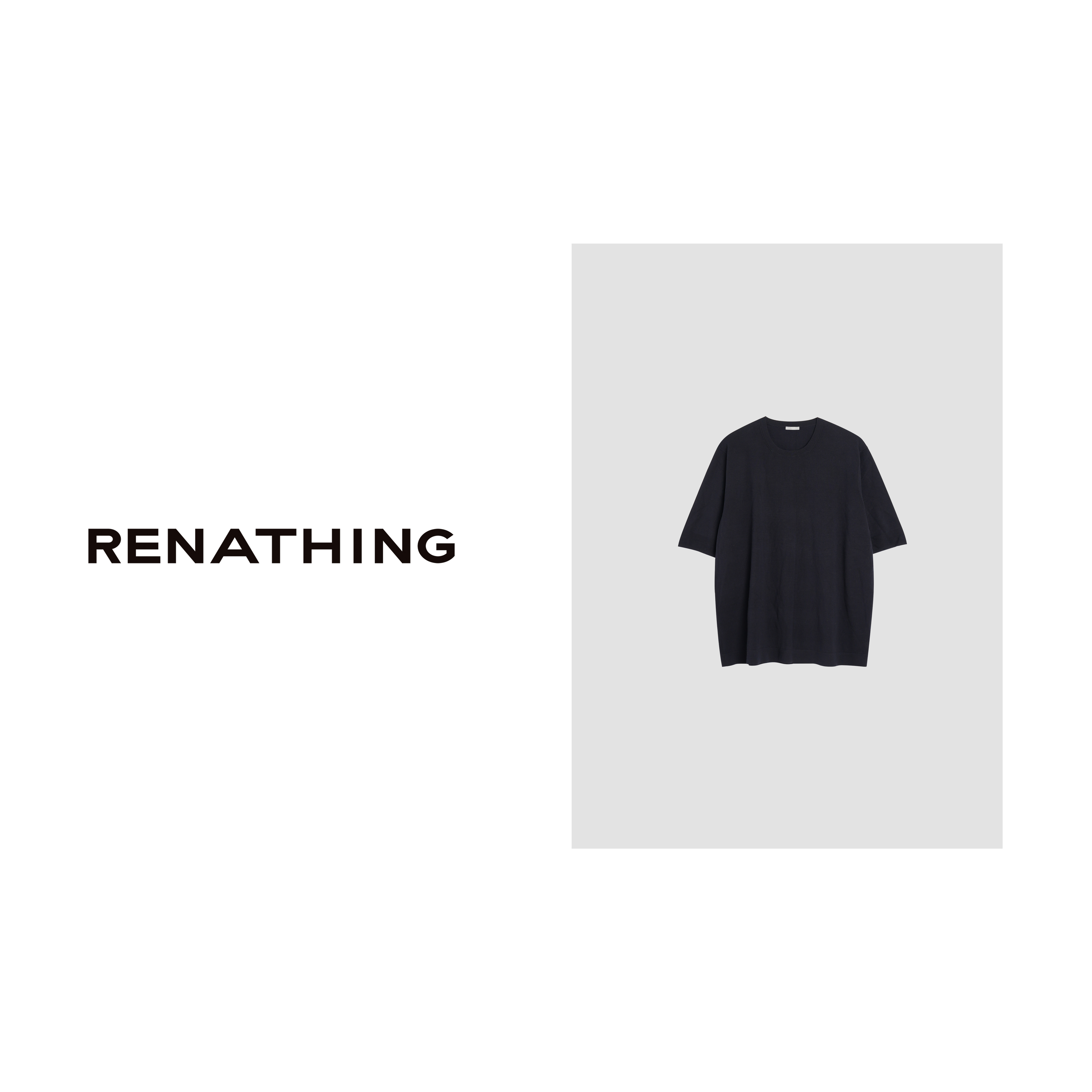 【RENATHING】男士两色圆领针织短袖