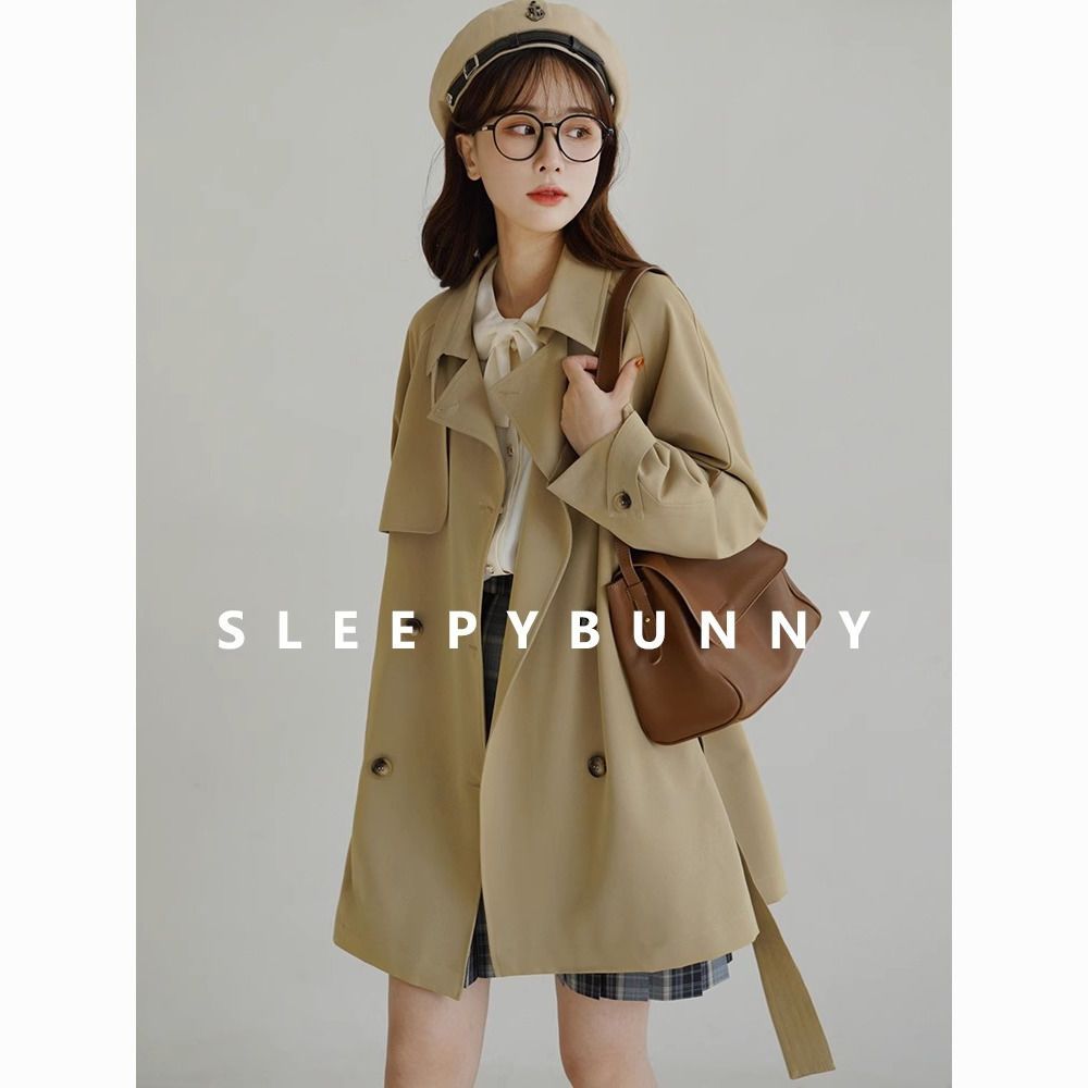 卡其色风衣外套女春秋韩系休闲气质宽松百搭小个子短款上衣