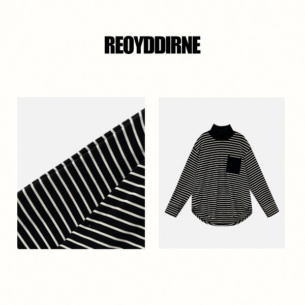 【哇噻青青】冬季新款小众条纹T恤111167