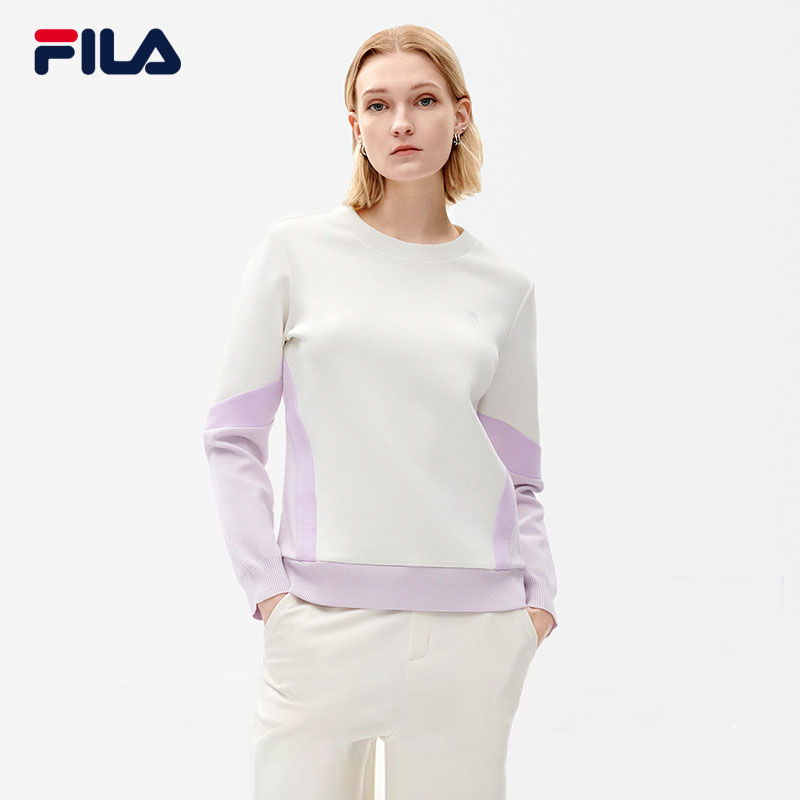 FILA斐乐女装卫衣春季基础款时尚休闲针织套头衫上衣F11W231204F