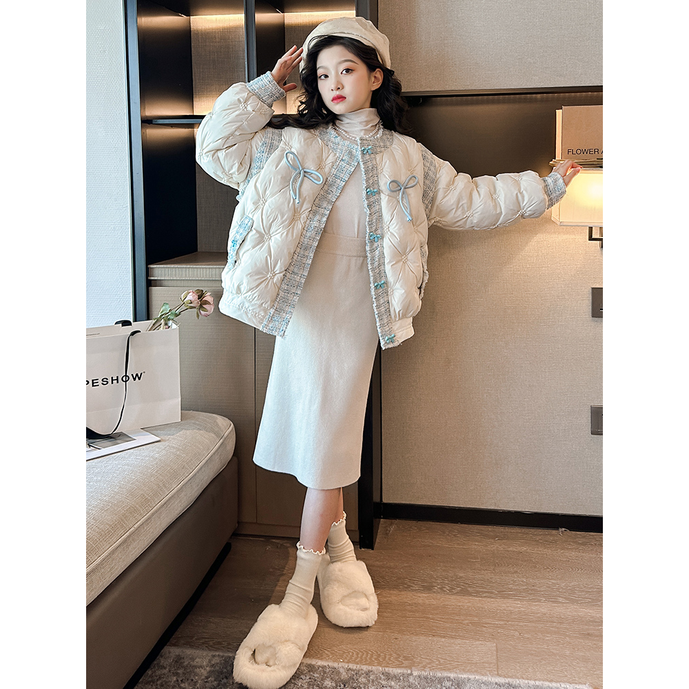 女大童加绒棉服冬装2023新款13初中生冬季加厚洋气中大童女孩棉袄