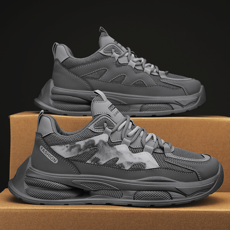 回力瑞运动男鞋秋季透气工地上班工作干活防滑休闲网鞋增高劳保鞋