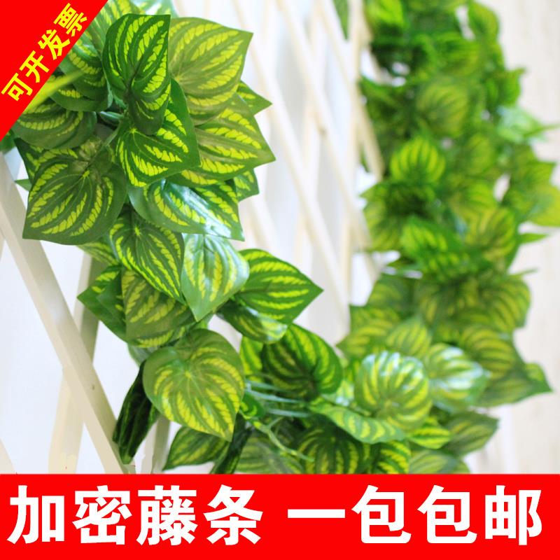 仿真藤条藤蔓葡萄叶植物假树叶绿叶管道吊顶装饰塑料叶子缠绕藤叶