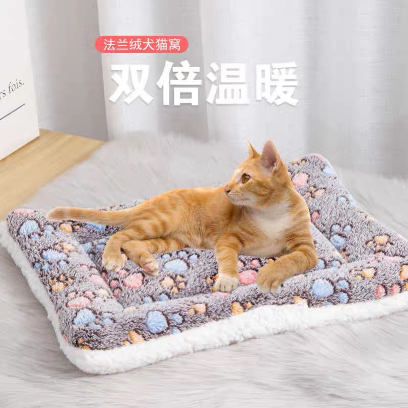 冬季保暖狗窝宠物垫子狗狗睡垫冬天猫窝笼垫子睡觉用地垫被子毛毯