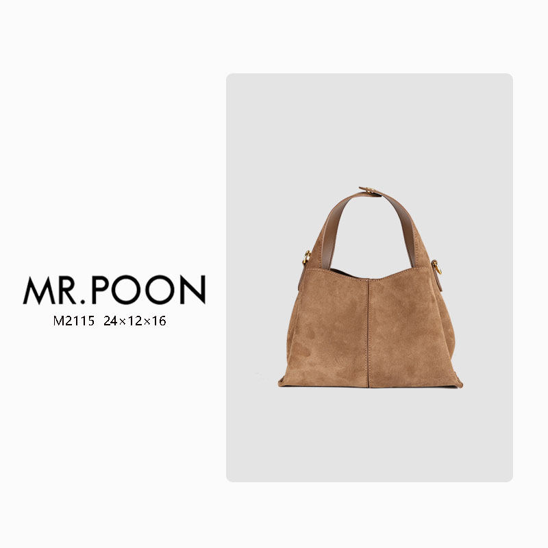 Mr.Poon/潘先生新款冬季斜跨包女士小众单肩包轻奢水桶女包现货