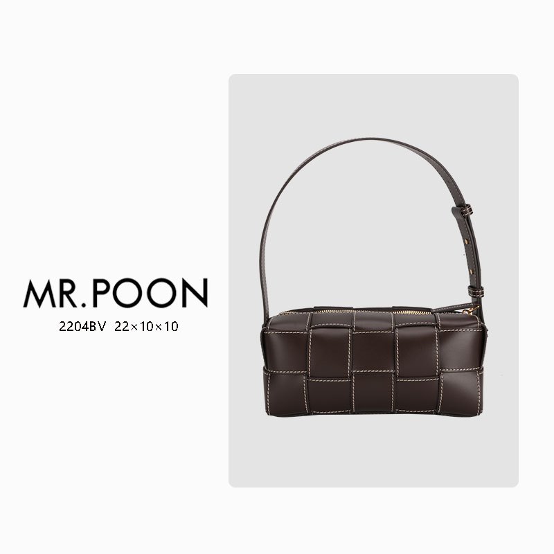 Mr.Poon/潘先生秋冬新款波斯顿单肩包编织包腋下包（现货）