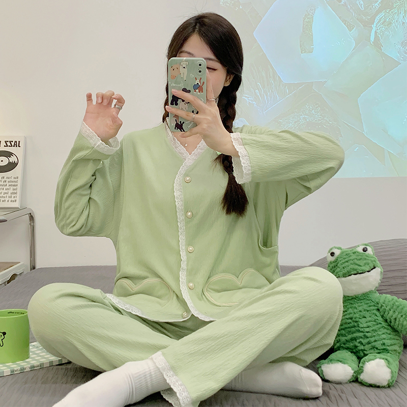春秋款薄款月子服16~26度穿喂奶哺乳甜美孕妈可调节可哺乳孕妇装