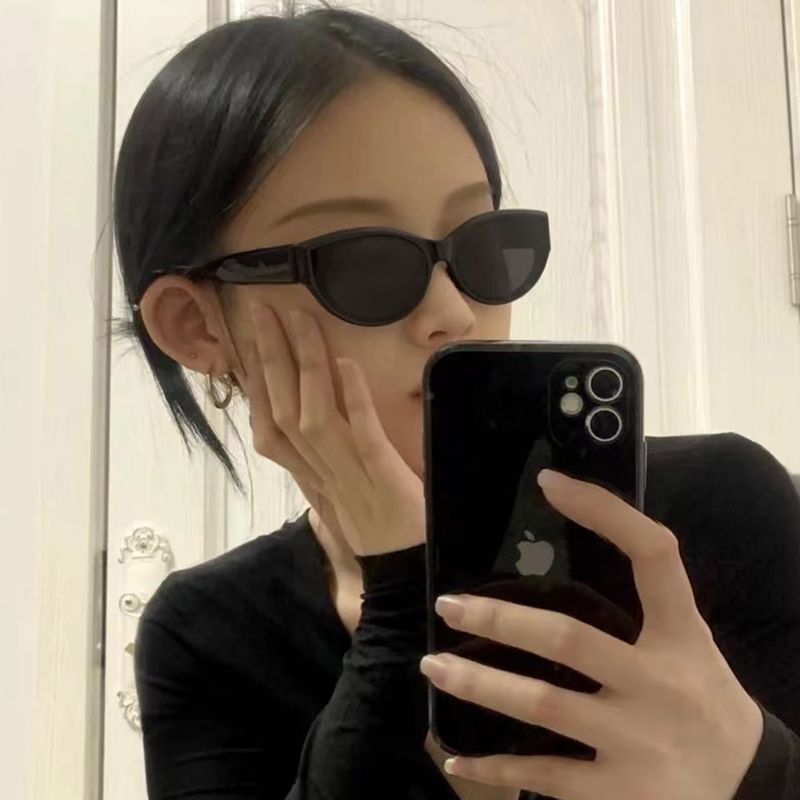 猫眼复古小框墨镜男款欧美Y2K辣妹眼镜偏光防晒太阳镜女潮ins街拍