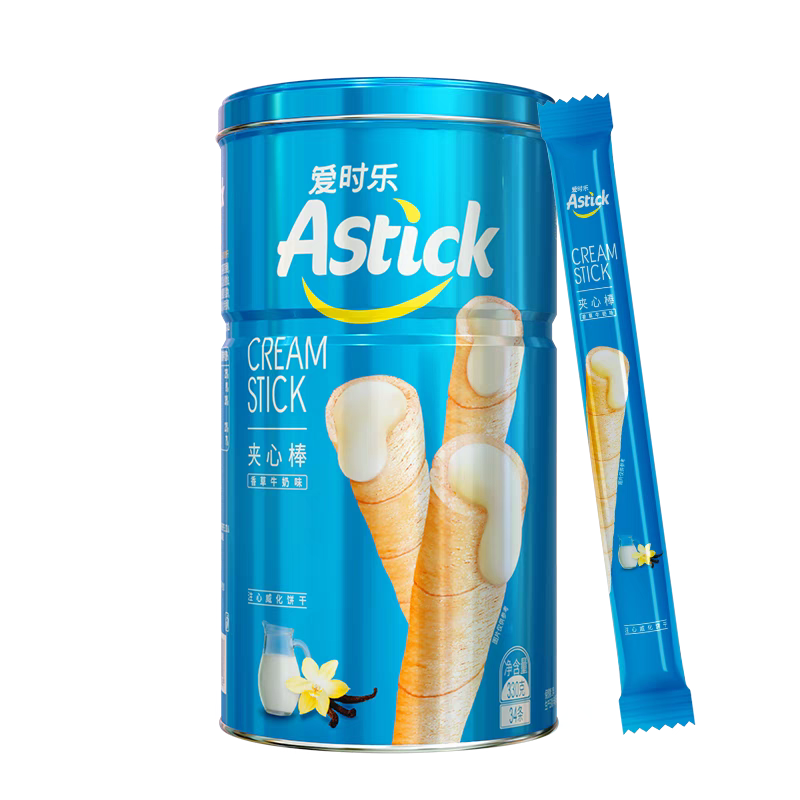 铁盒微瘪介意勿拍【24年5月后】Astick爱时乐注心夹心棒330g*2罐