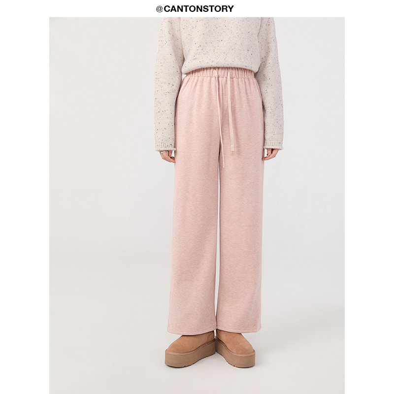 羊城故事 阔腿休闲裤女冬季加厚保暖长裤 Y23Y11x抽绳休闲裤x5225