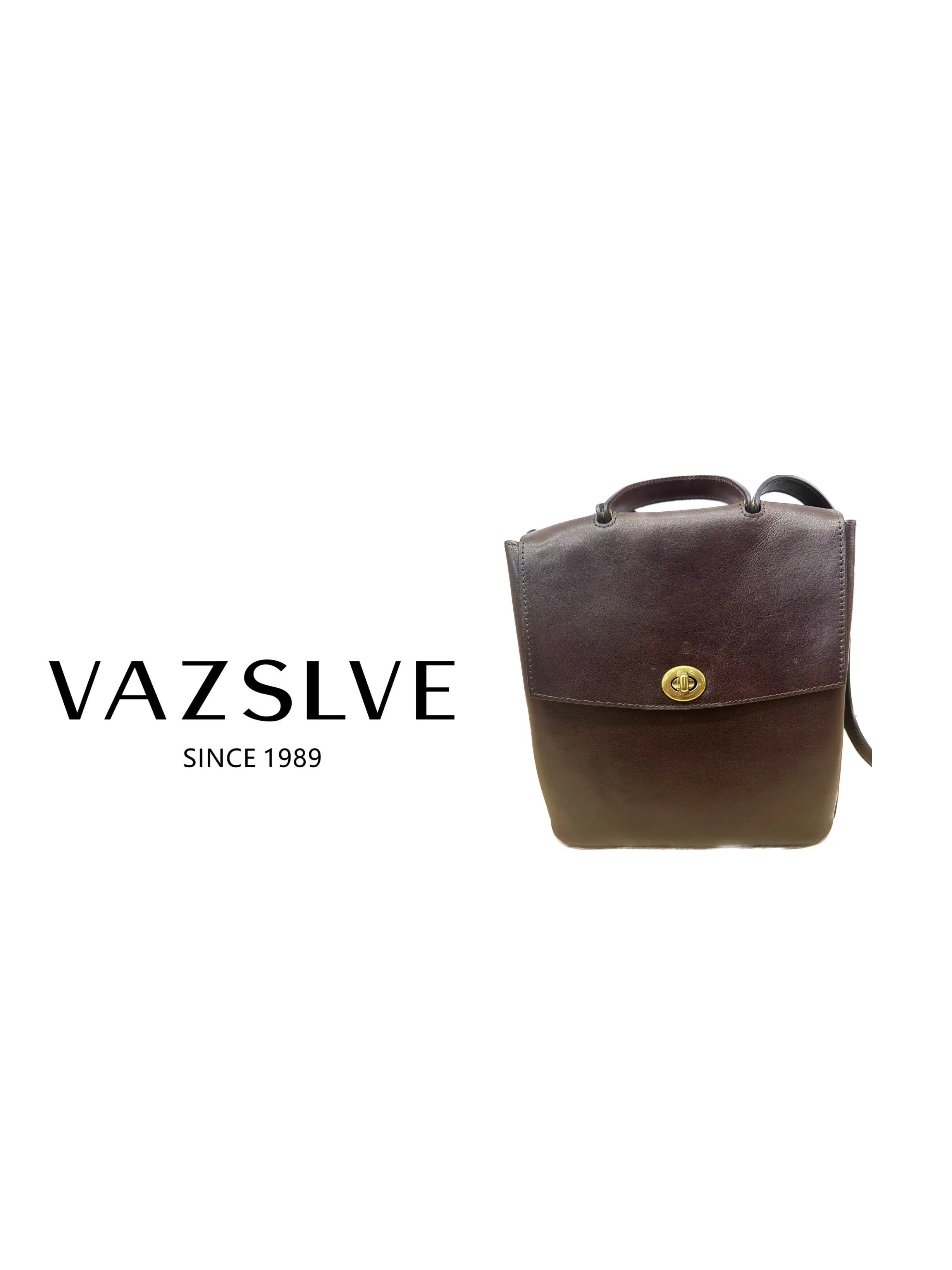 VAZSLVE/秋冬时尚复古轻奢小众斜挎精致斜挎包981咖啡色