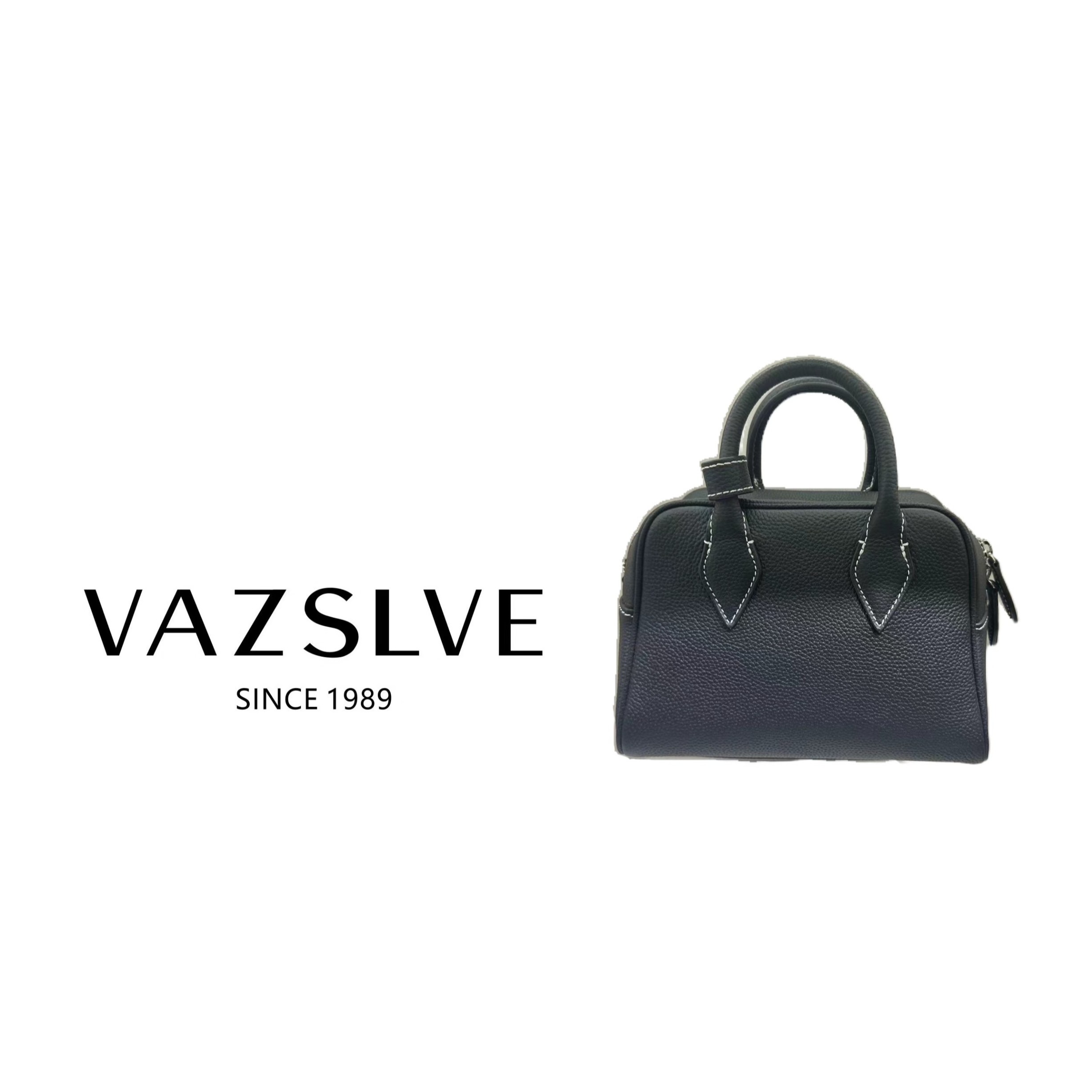 VAZSLVE/秋冬时尚复古轻奢小众斜挎精致斜挎包770/手工包黑色