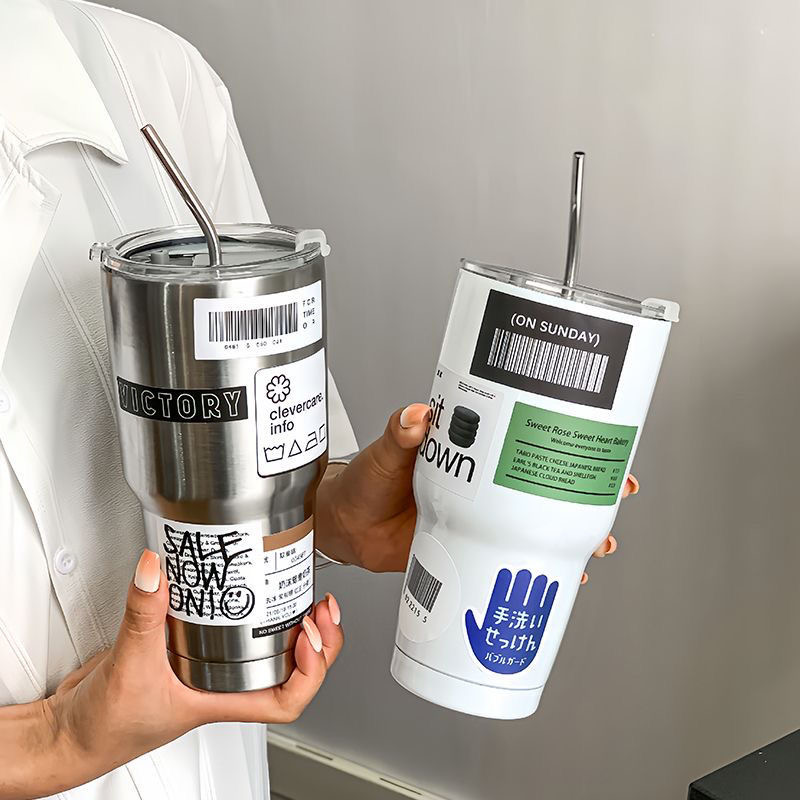 奶茶冰霸杯不锈钢大容量水杯保冰杯保冷杯车载咖啡杯