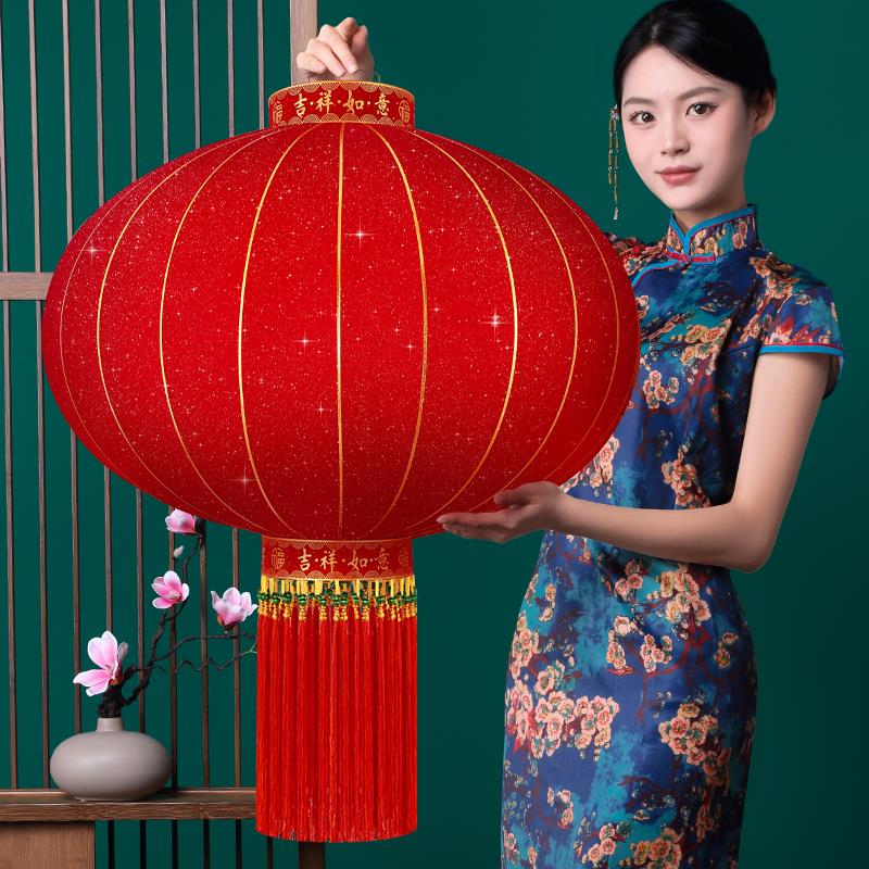 大红灯笼2024新款大门口一对挂饰过年春节新年装饰户外阳台吊灯