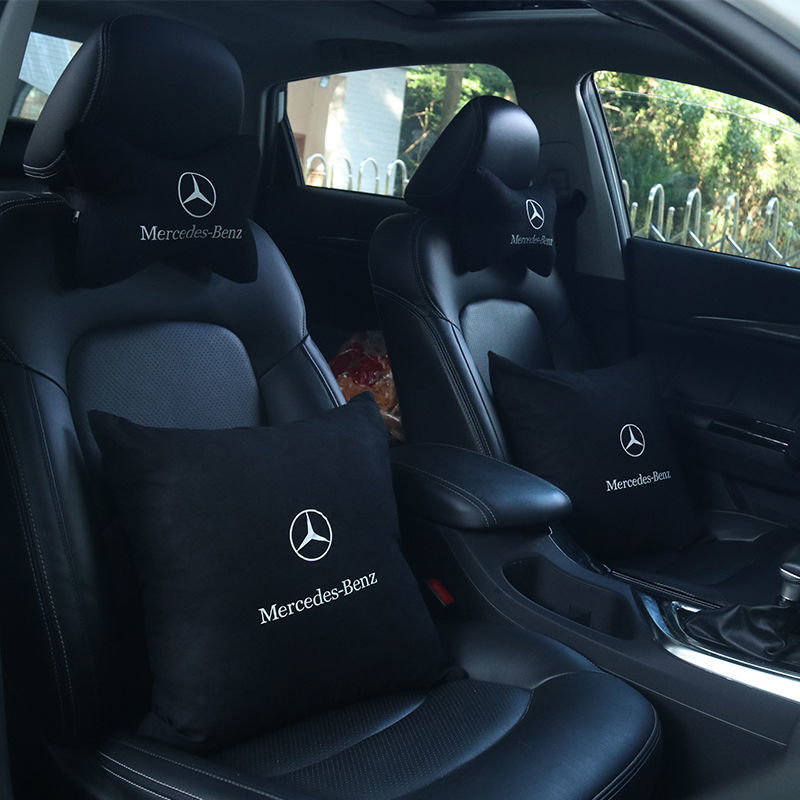 奔驰A级C级E级汽车头枕抱枕四件套抱枕一对头枕车靠枕护颈枕一对