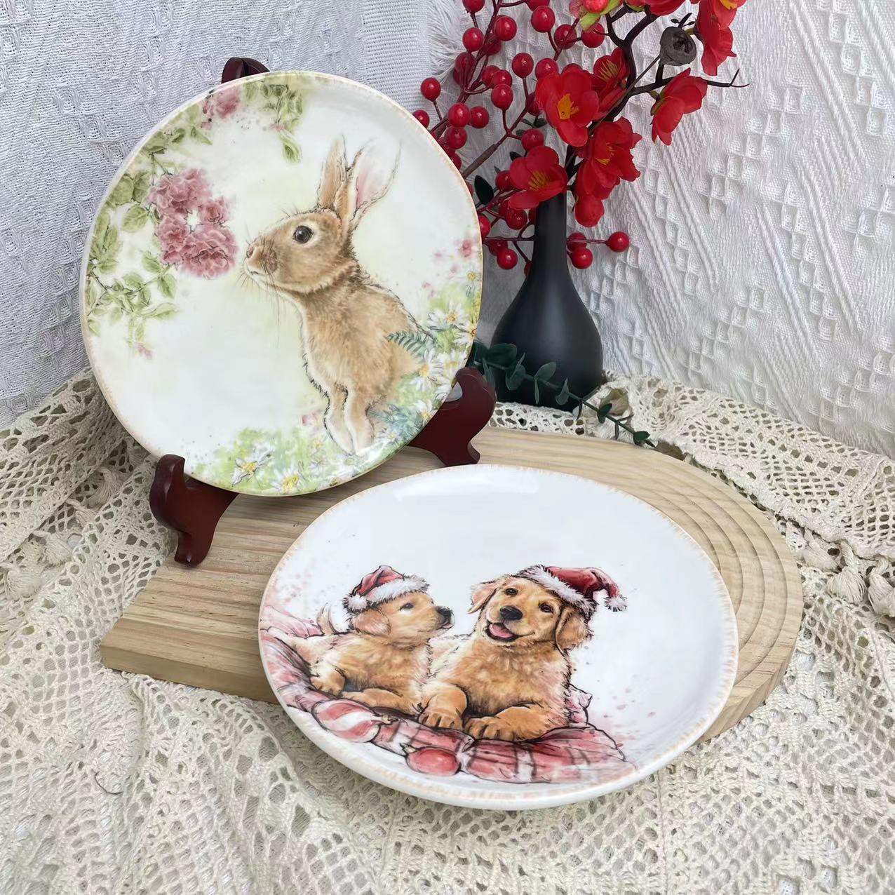 【SILESIA/出口原单】手绘动物世界-8.5英寸盘