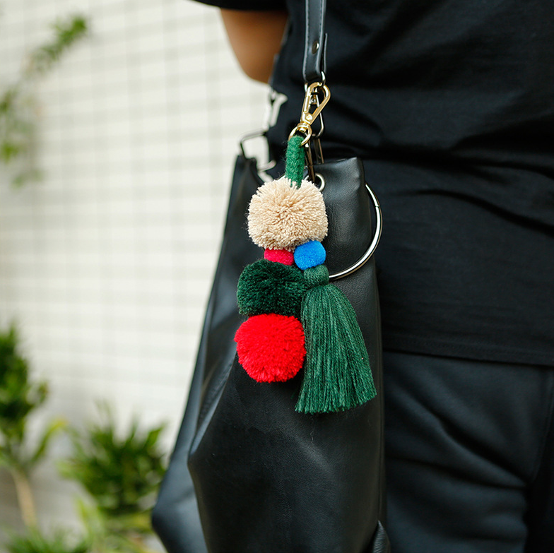 【对应名称下单01】新款流苏书包挂件创意小众毛球波民族风挂扣挂饰