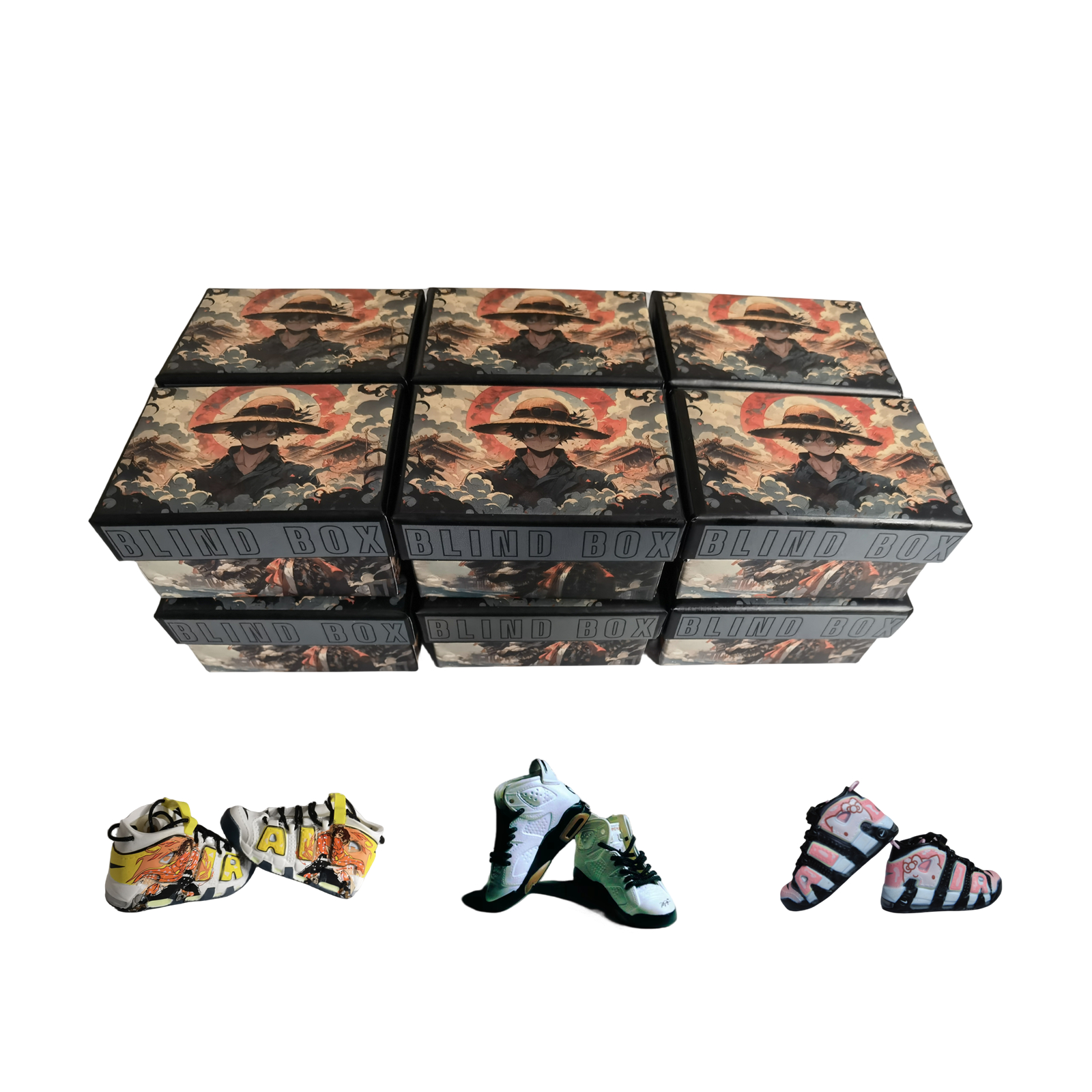 【现场拆】高奢整端12盒双蛋黄夜光鞋模带鞋盒潮玩摆件系列现货动漫