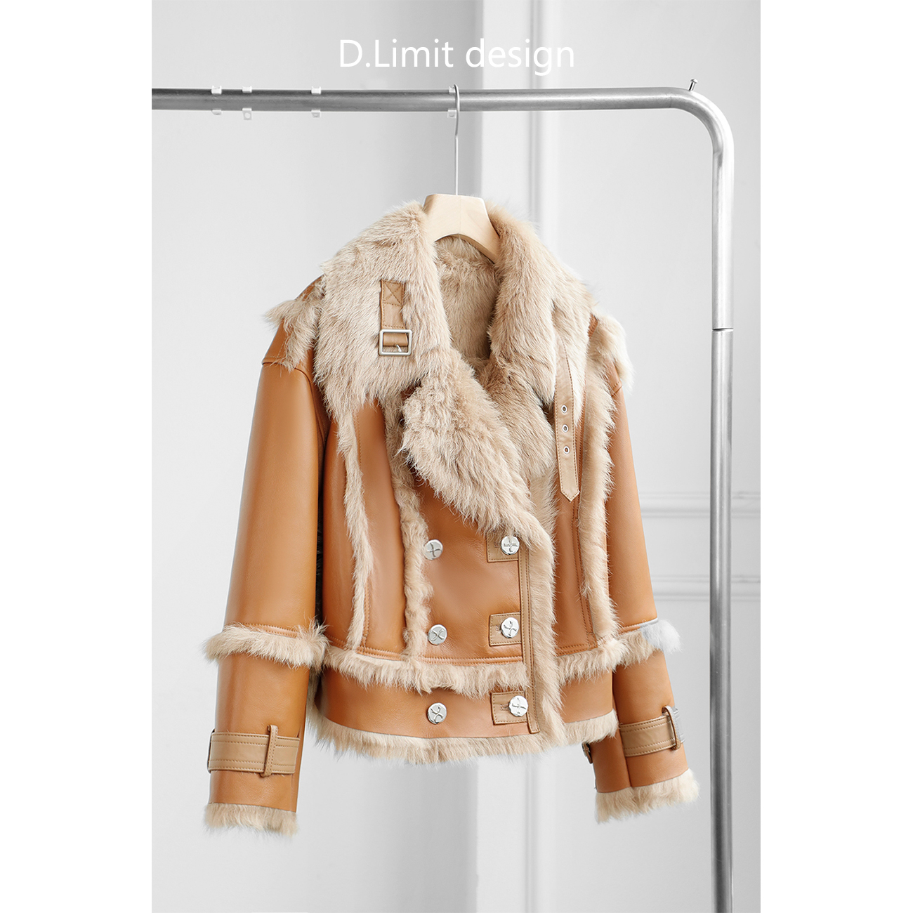 【D.Limit design】设计款毛毛描边双排扣短款皮草（20）托卡