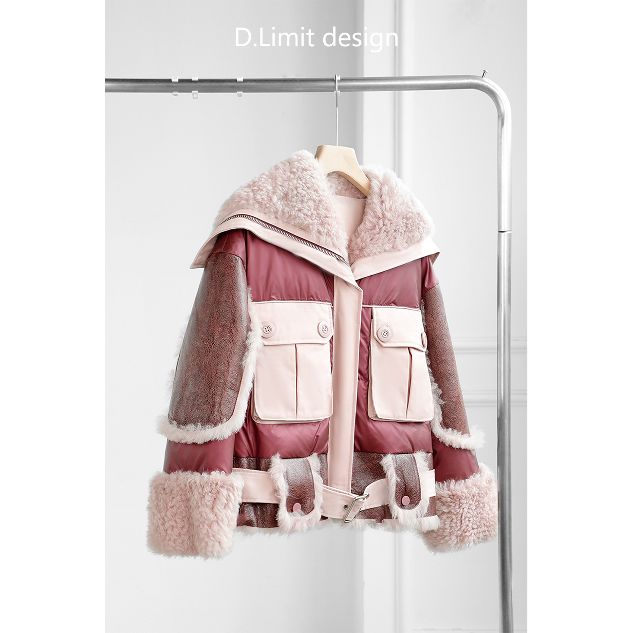 【D.Limit design】时尚潮流立体口袋羽绒拼接皮草（20）/托卡