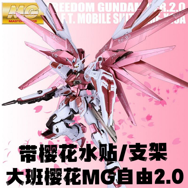 【珍藏】MG自由2.0樱花版大班模型6650模改1/100拼装机甲手办玩具