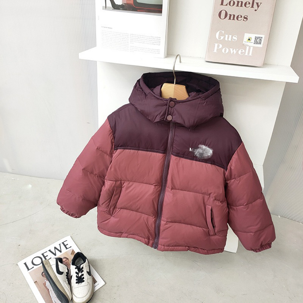 Y-N383【阿楠家甄选】儿童冬季羽绒服拼色保暖连帽 羽绒服