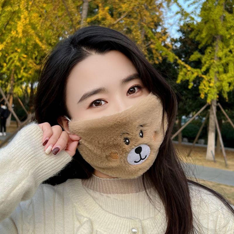 女士冬天季东北哈尔滨雪乡防寒口罩加厚防风毛绒学生户外防冻面罩
