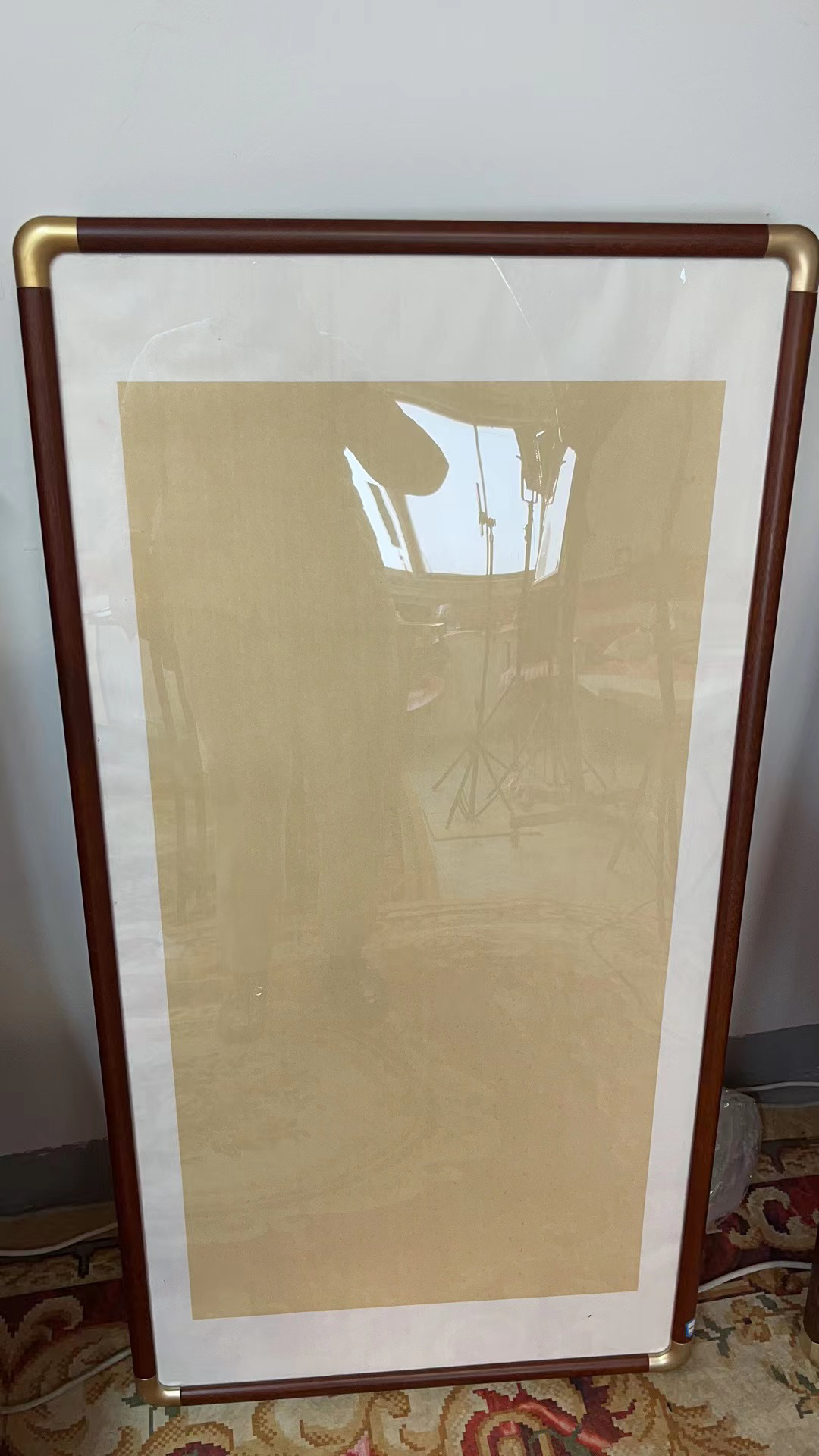 120*60仿铜圆角画框✖️2有机玻璃实木防潮背板