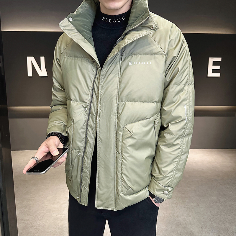 羽绒服男短款立领潮牌宽松白鸭绒外套冬季爆款休闲运动保暖上衣