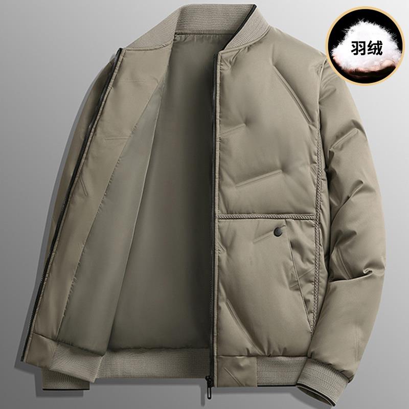 户外羽绒服男士冬季新款棒球领商务休闲白鸭绒棉衣保暖加厚棉服