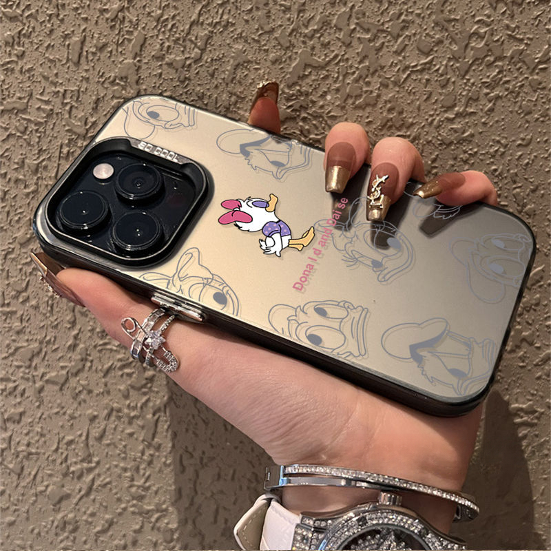 黛唐鸭子金属键适用于苹果iPhone15手机壳14/13pro12/11磨砂7情侣