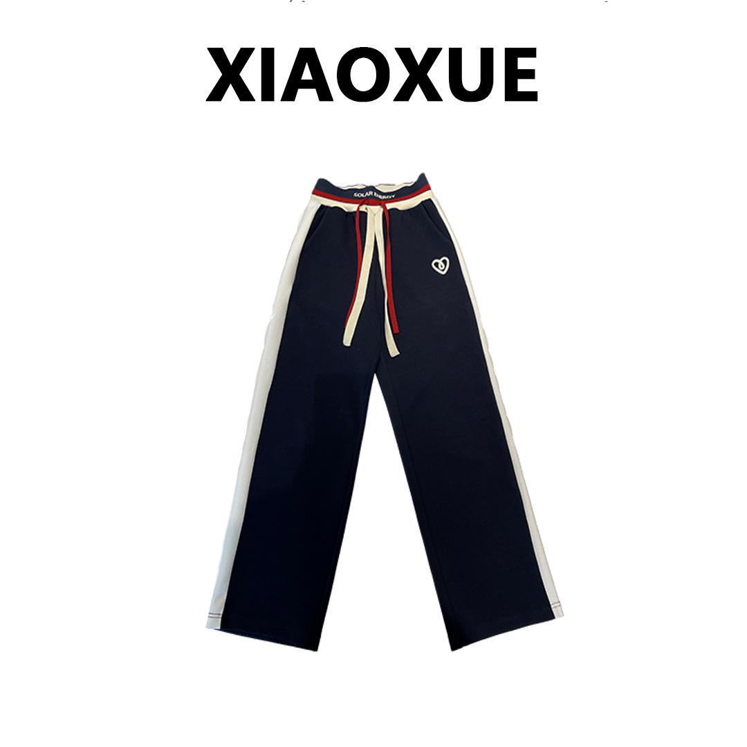 小雪-【爱心发射】经典色系双抽绳撞色阔腿裤 199471